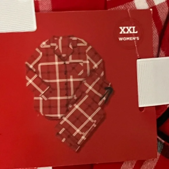 Women's Plaid Flannel Matching  Pajama Set - Wondershop Red XXL NEW MSRP $30 - Picture 3 of 6